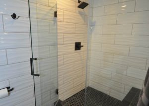 Custom shower with frameless glass